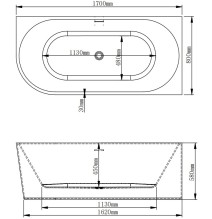 Akrilinė vonia NOVA 208 170 cm balta dešinė