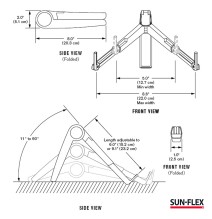 Nešiojamojo kompiuterio stovas SUN-FLEX®GRAVITY STAND, metalinis, juodos/sidabrinės spalvos