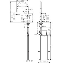 Virtuvinis maišytuvas su ištraukiama žarna Hansgrohe Talis M54 72801670 (juodas matinis)