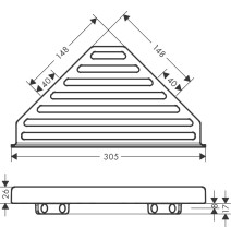 Kampinė lentyna dušui Hansgrohe AddStoris 41741140, šlifuotos bronzos