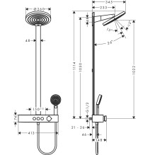 Dušo sistema Hansgrohe Pulsify 260 2 Jet 24240670, juoda matinė