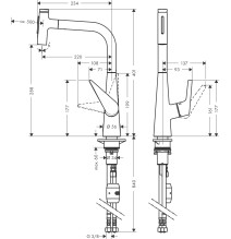 Virtuvinis mašytuvas su ištraukiama žarna Hansgrohe Talis Select M51 72823000