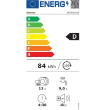 Įmontuojama indaplovė Siemens SN53HS01AE