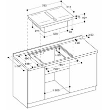 Gaggenau indukcinė kaitlentė su integruota vėdinimo sistema, CV282-101