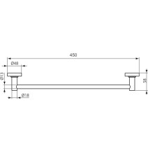 Rankšluoščio laikiklis Ideal Standard, 45 cm, juodas matinis, A9117XG