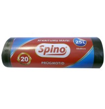 Šiukšlių maišai SPINO 25 l, 9 mik., 20 vnt., juodi