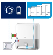 Rankšluosčių rulonais laikiklis TORK ELEVATION H1 Sensor, baltas, 551100