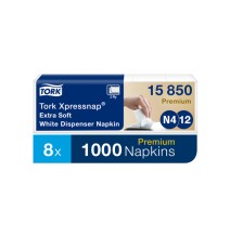 Servetėlės TORK Premium N4 21.6 x 16.5 cm, dviejų sluoksnių, 1000 vnt, baltos