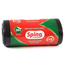 Šiukšlių maišai SPINO 30L /15 vnt, juodi