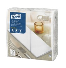 Servetėlės TORK Linstyle, sulankstyta 1/8, 1 sl., 50 vnt., 39 x 39 cm, baltos spalvos