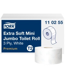 Tualetinis popierius TORK PREMIUM MINI JUMBO EXTRA SOFT T2, 3 sluoksniai, 9,4 cm x 120 m, 110255