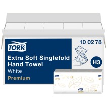 Servetėlės rankoms TORK PREMIUM EXTRA SOFT H3, 100278, 2 sl., 200 serv., 23 x 22.6 cm, balta sp.