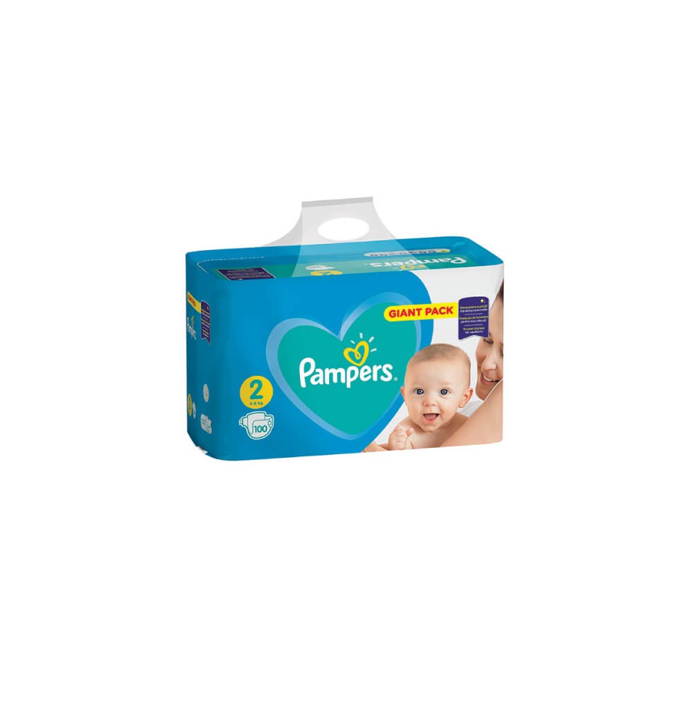 Sauskelnės PAMPERS New Baby, Small pack 2 dydis +, 4-8kg, 43 vnt.