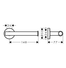 Prie sienos montuojamas tualetinio popieriaus laikiklis Hansgrohe Logis Universal 41726000