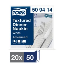 Servetėlės TORK Textured, 509414, 2 sl., 50 vnt., balta