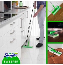 Swiffer Sweeper Starter Kit XXL: šluota,sausos serv.8vnt ir šlapios serv.3vnt