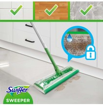 Swiffer Sweeper Starter Kit XXL: šluota,sausos serv.8vnt ir šlapios serv.3vnt