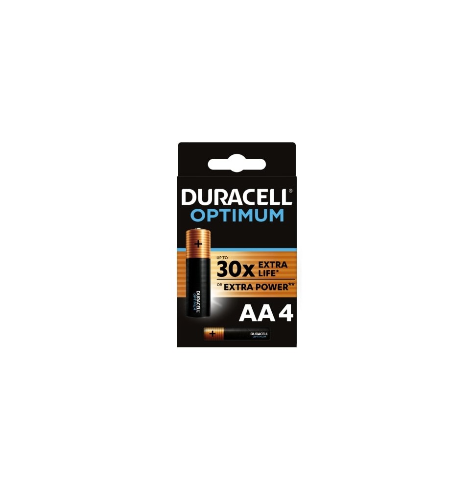 Baterijos DURACELL Optimum, AA, 4 vnt.