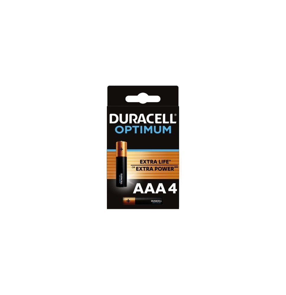 Baterijos DURACELL Optimum, AAA, 4 vnt.