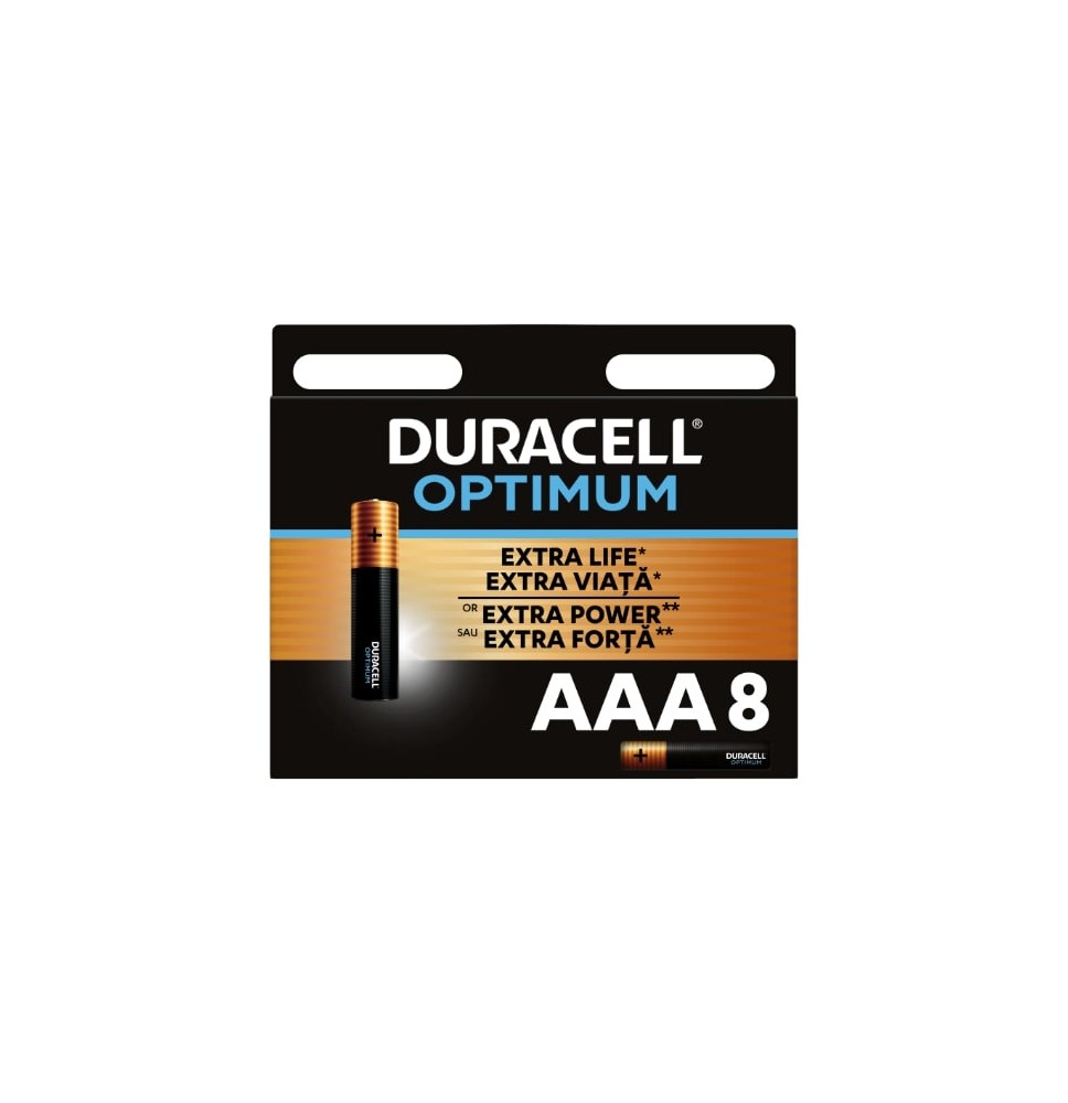 Baterijos DURACELL Optimum, AAA, 8 vnt.