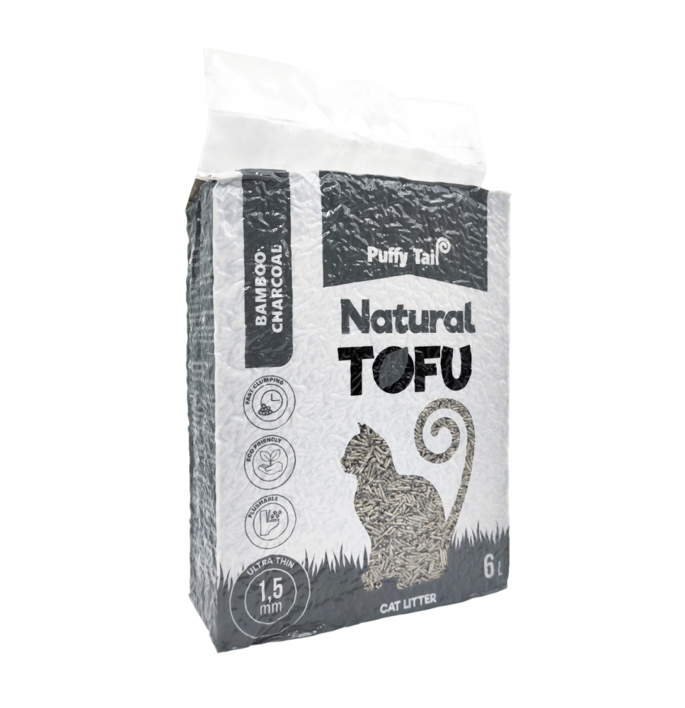 Tofu kraikas PUFFY TAIL bambukinis, 1,5 mm, granulės, 2,4 kg