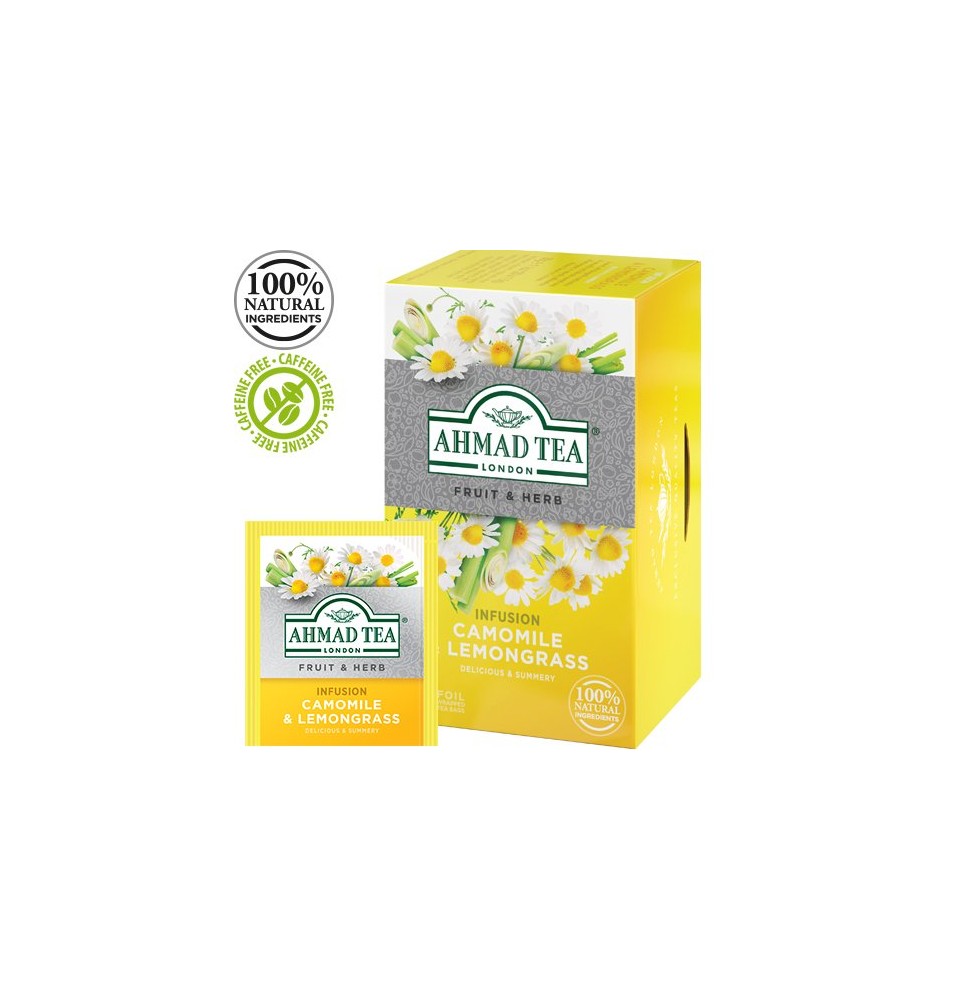 Žolelių arbata AHMAD CAMOMILE & LEMONGRASS 20 vokelių po 1,5g