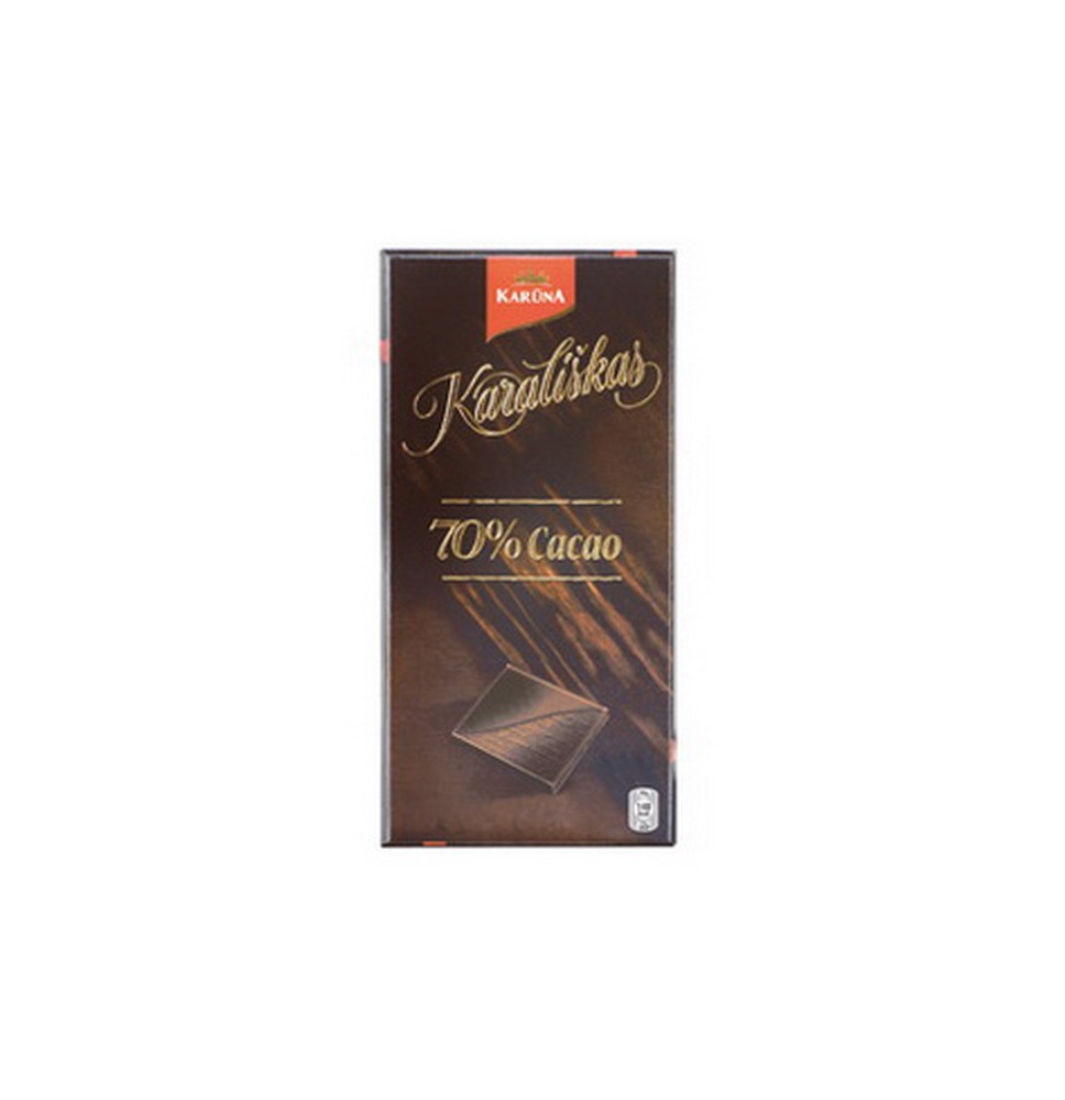 Šokoladas Karūna 70% Cacao, 100g, juodasis