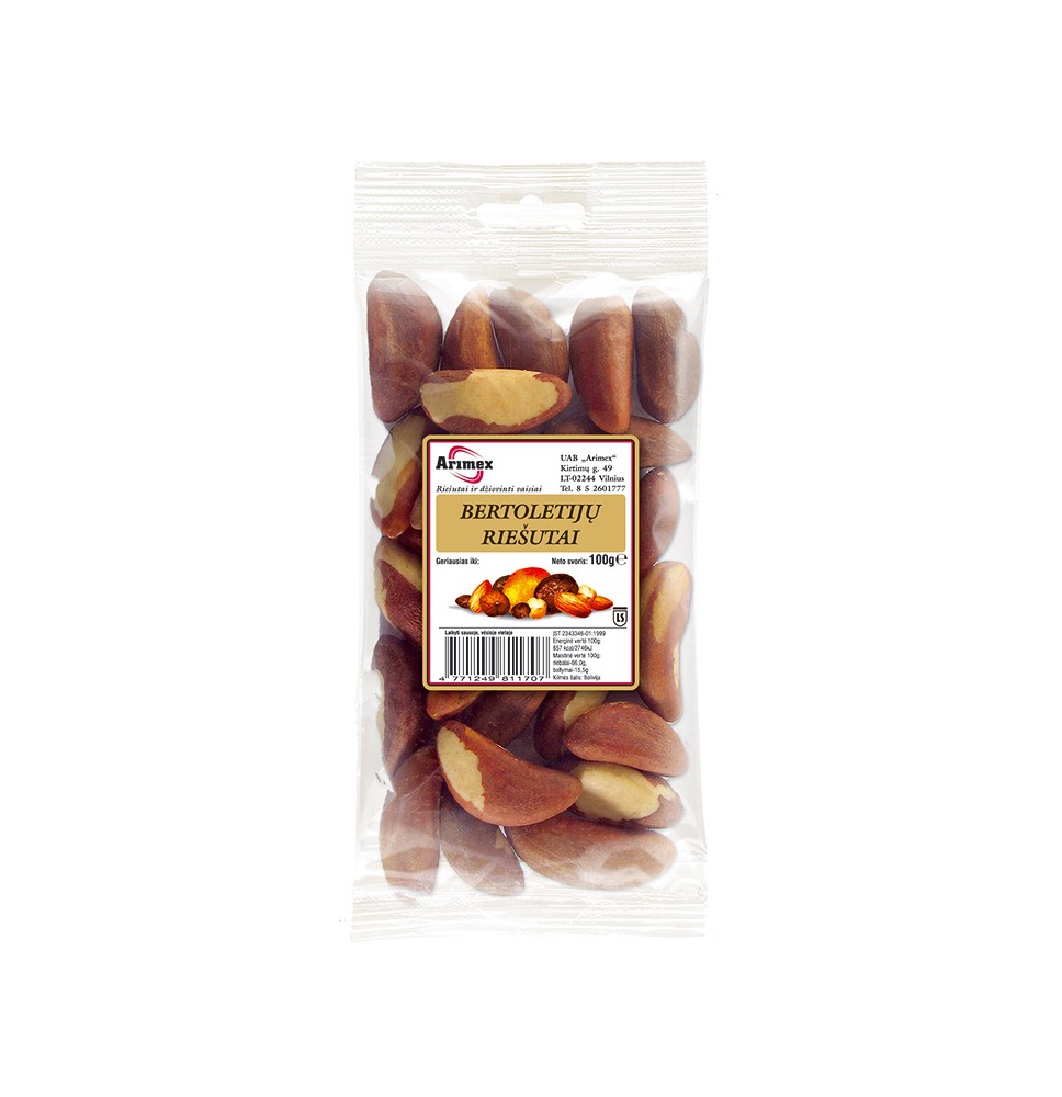 Bertoletijų riešutai ARIMEX, 100 g