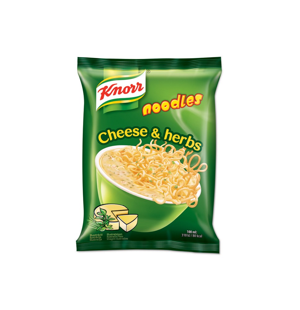 Greitai paruošiami makaronai KNORR, su sūriu ir žolelėmis, 61 g