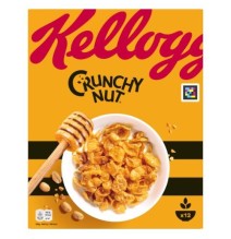 Dribsniai su riešutais ir medumi KELLOGG'S Chrunchy Nut,  375g