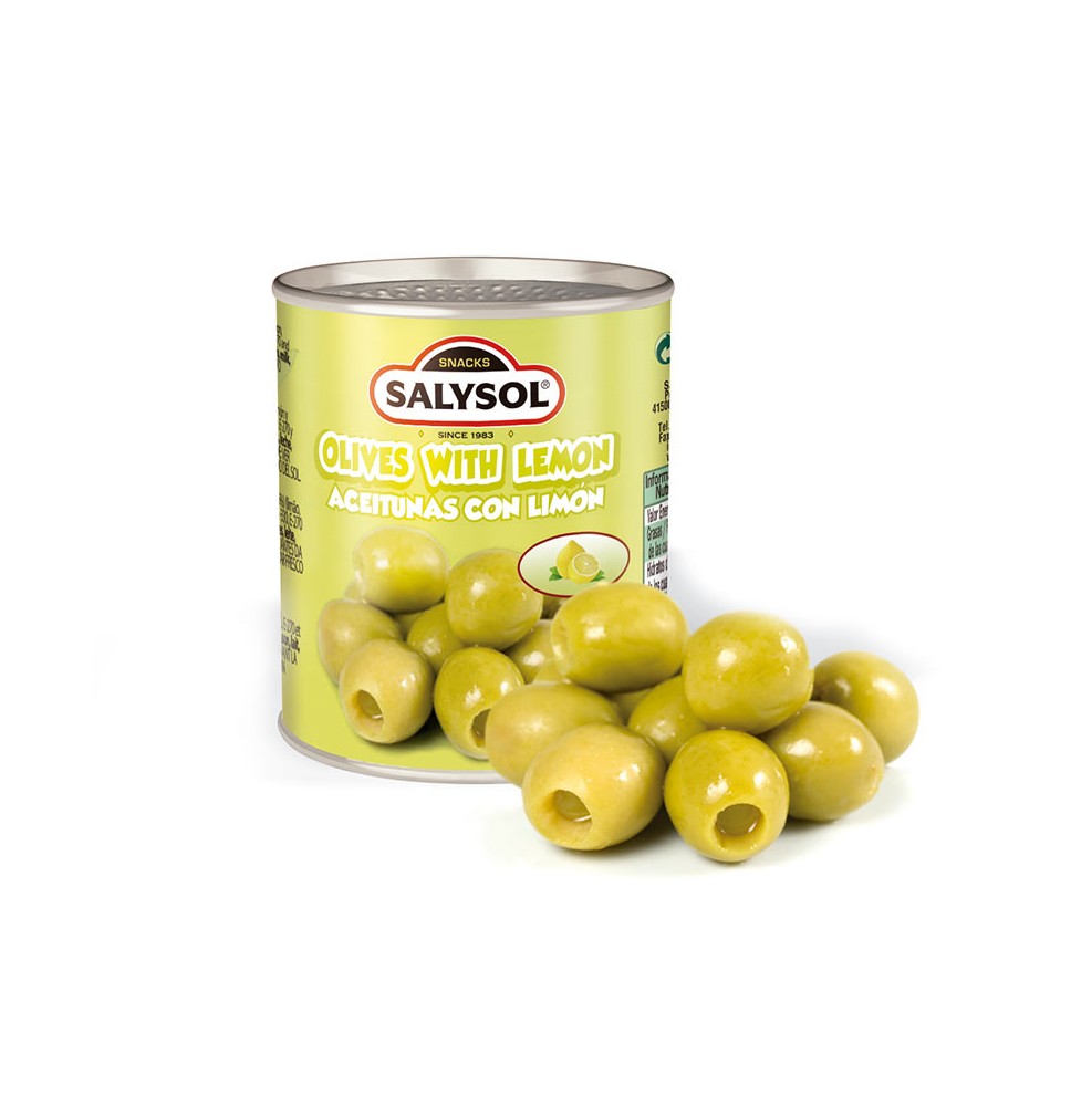 Žaliosios alyvuogės SALYSOL, įdarytos citrina, 120g/50g