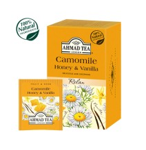 Vaisių ir žolelių arbata AHMAD Camomile Honey & Vanilla, 20 arbatos pakelių x 2 g, vokeliuose