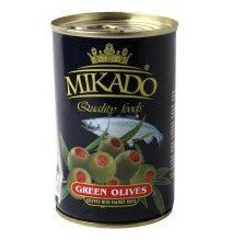 Alyvuogės MIKADO, su lašišų įdaru, M dydis, 300/120 g