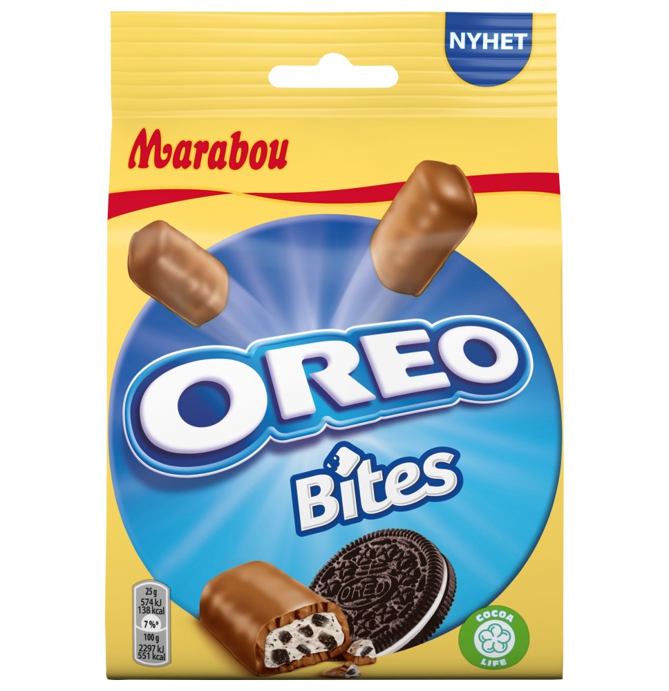 Šokolado gabaliukai MARABOU Oreo bites, 140g