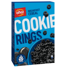 Sausi pusryčiai OHO Cookie rings, 425 g