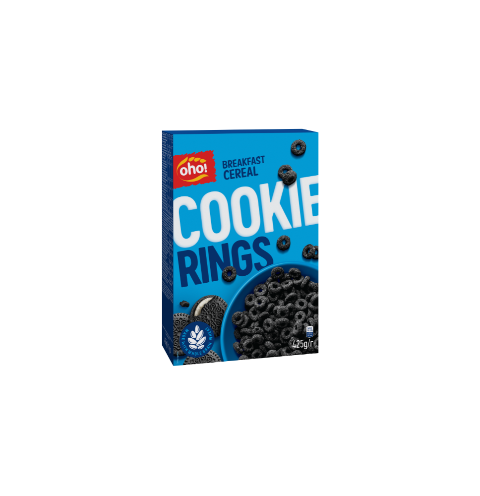 Sausi pusryčiai OHO Cookie rings, 425 g