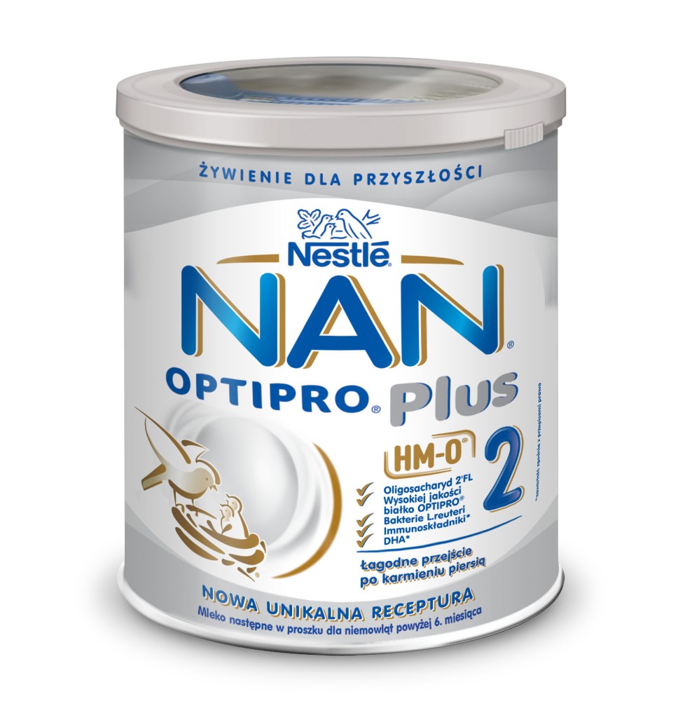 Tolesnio maitinimo pieno mišinys nuo 6mėn.NAN OPTIPRO Plus 2 HM TIN  800g