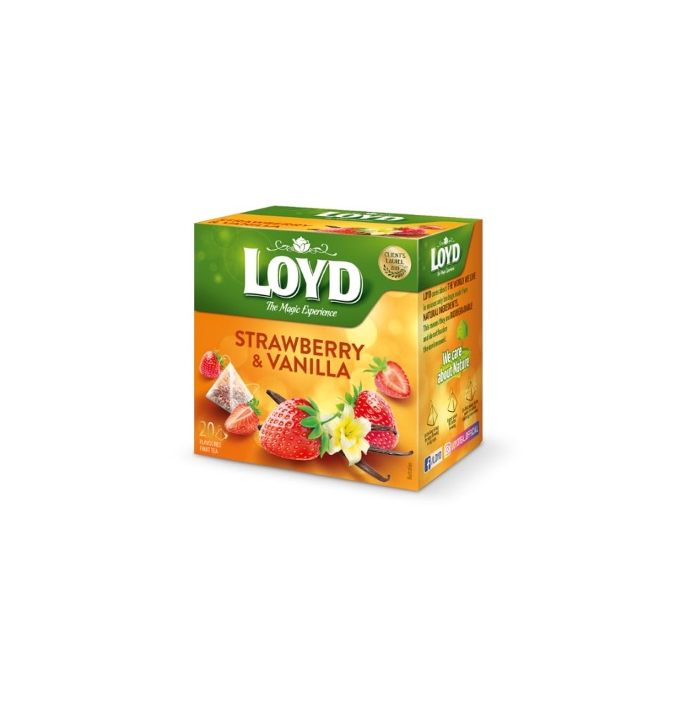 Vaisinė arbata LOYD, braškių ir vanilės skonio, 20 x 2g