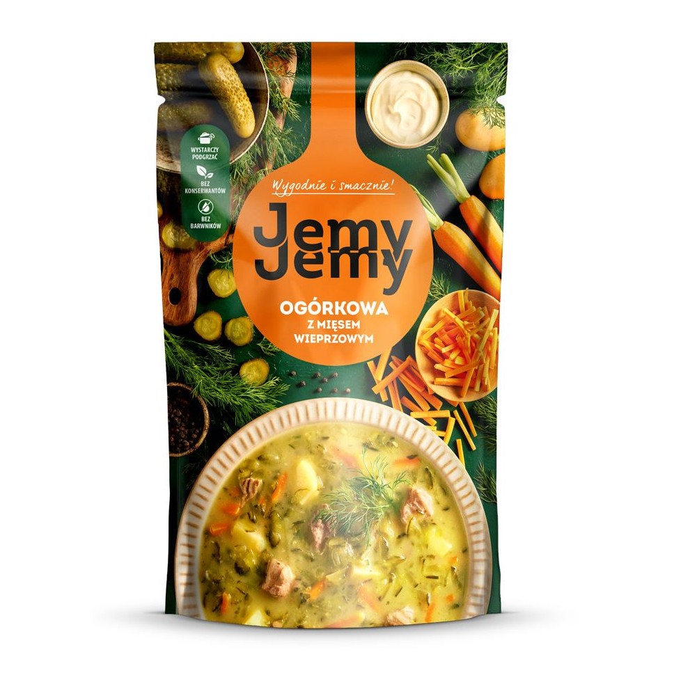 Sriuba JEMY JEMY, agurkinė, su kiauliena, 450 g