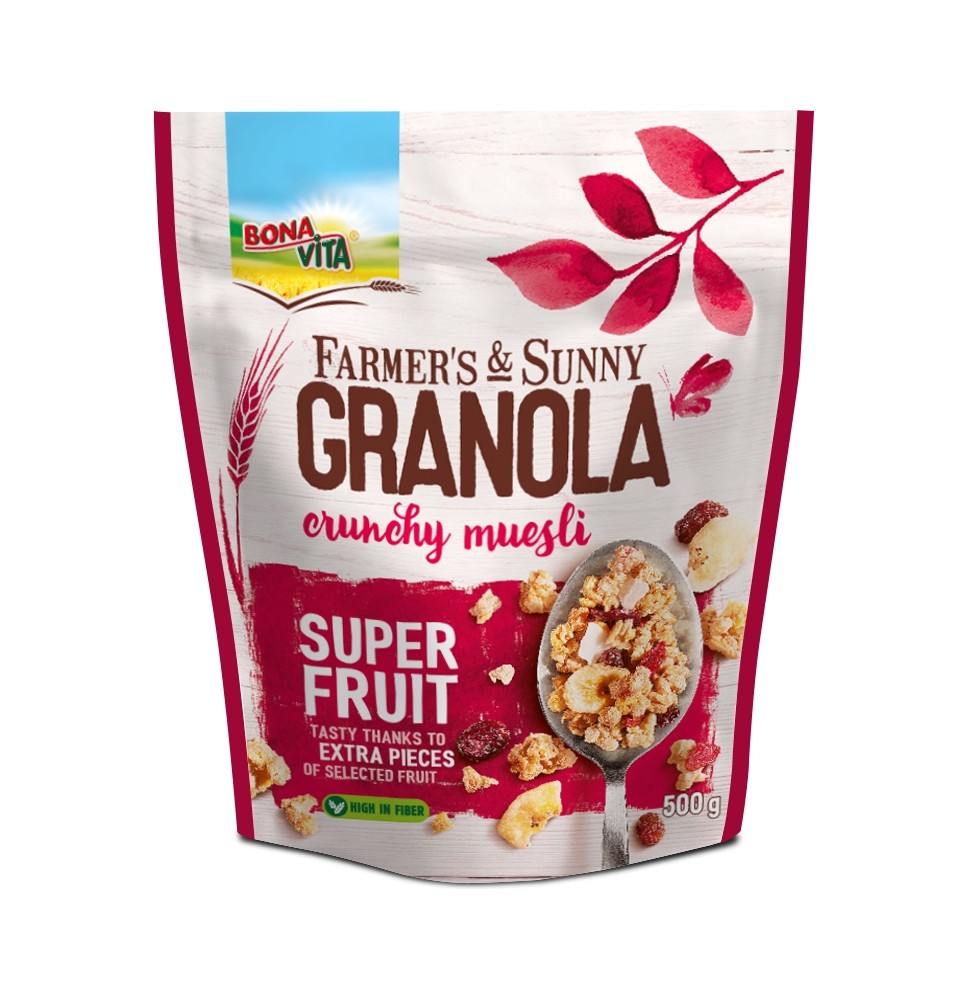 Granola BONA VITA, su vaisiais, 500 g