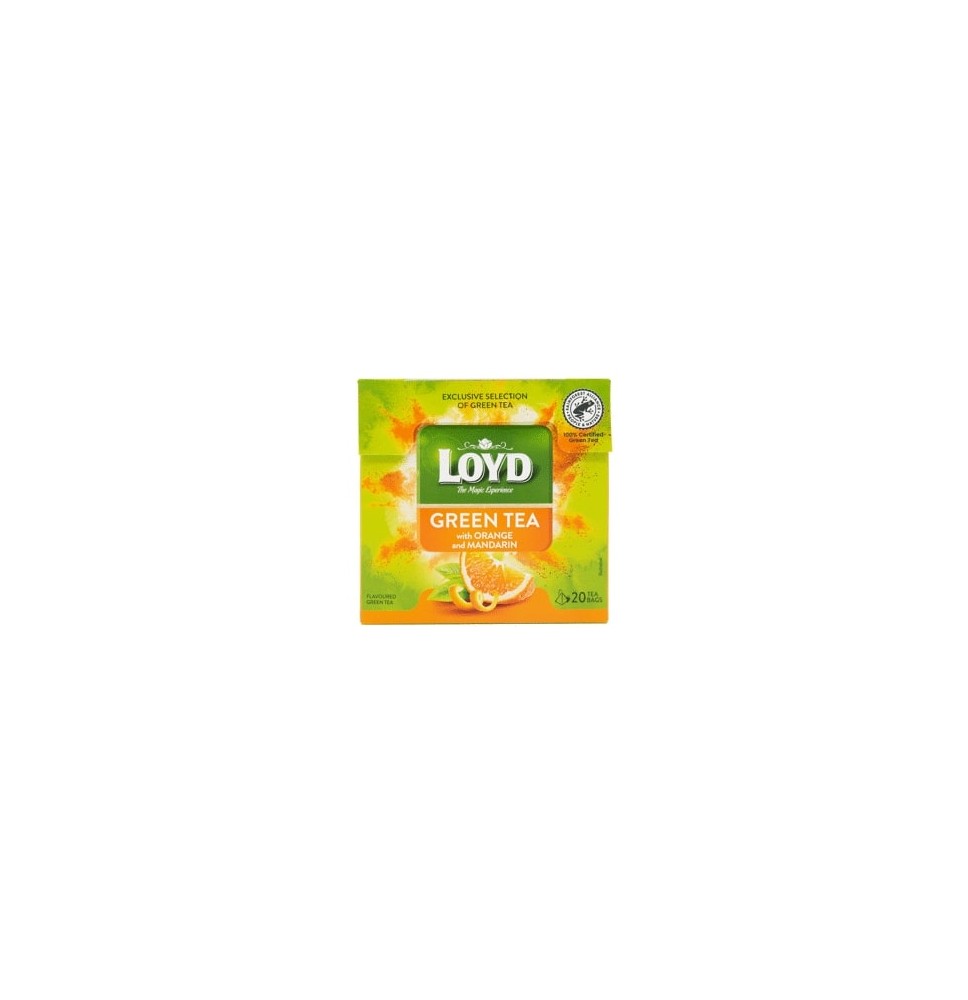 Žalioji arbata LOYD Green Orange&Mandarine, 20 x 1.5g