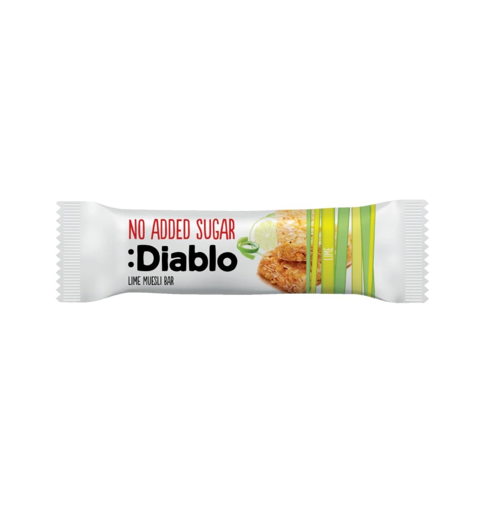 Musli batonėlis su laimu, DIABLO, be pridėtinio cukraus, 30g