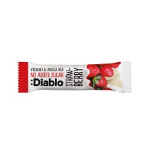 Musli batonėlis su braškių skonio jogurtu, DIABLO, be pridėtinio cukraus, 30g