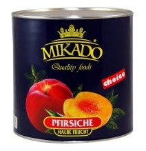 Persikų puselės MIKADO, 2,5 kg / 1,5 kg