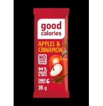 Datulių batonėlis GOOD CALORIES, su džiovintais obuoliais, anakardžiais ir cinamonu, 35 g