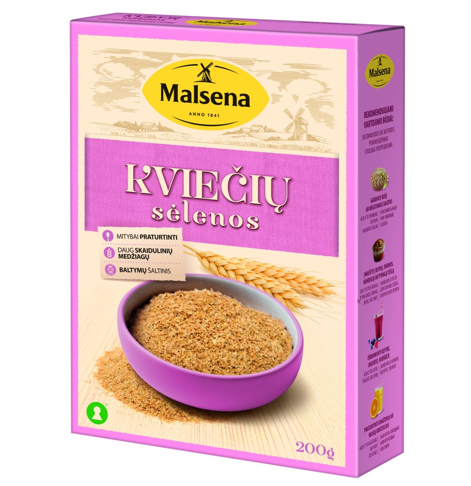 Maistinės kviečių sėlenos MALSENA, 200 g