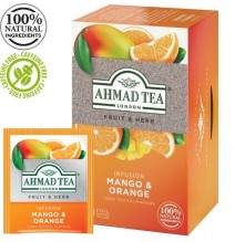 Ahmad Tea Natūrali arbata ''Mango & Orange'', 20 folijos pakelių