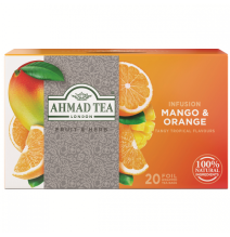 Ahmad Tea Natūrali arbata ''Mango & Orange'', 20 folijos pakelių