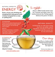 Ahmad Tea Natūrali arbata ''Energy'', vokeliuose, 20 vnt.