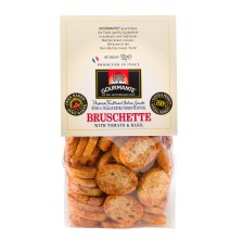 Krekeriai Bruschette GOURMANTE, su pomidorais ir baziliku, 150 g